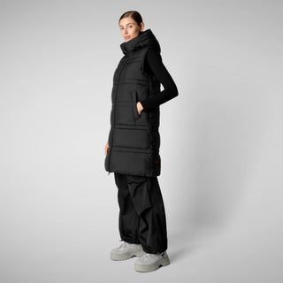 Save The Duck Animal Free Hooded Judee Vest | Black + Beige