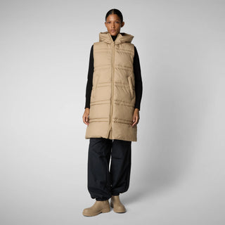 Save The Duck Animal Free Hooded Judee Vest | Black + Beige