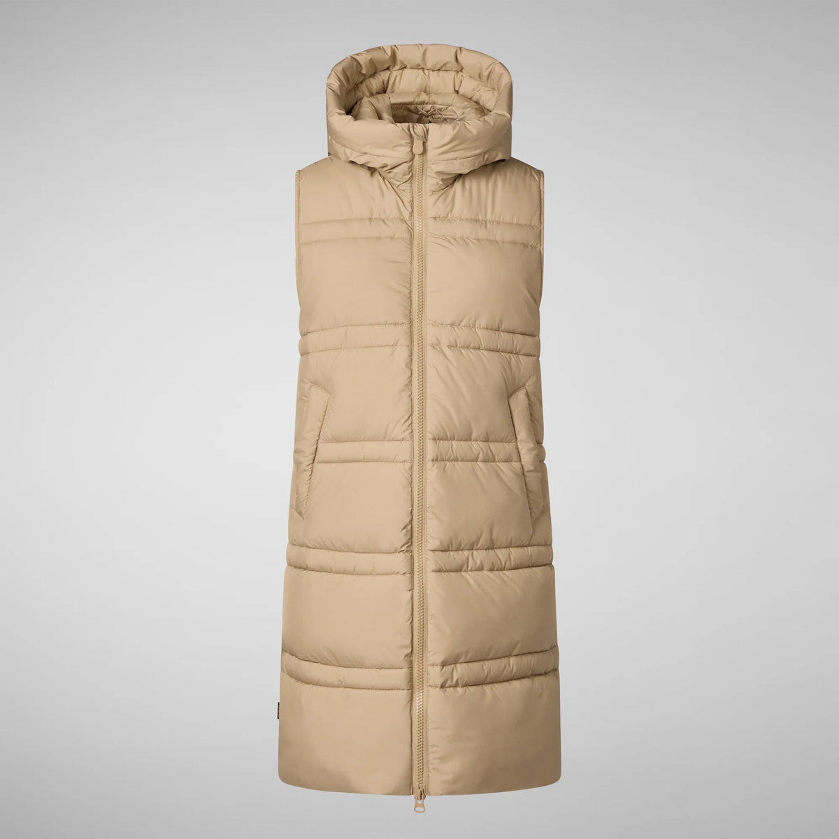 Save The Duck Animal Free Hooded Judee Vest | Black + Beige