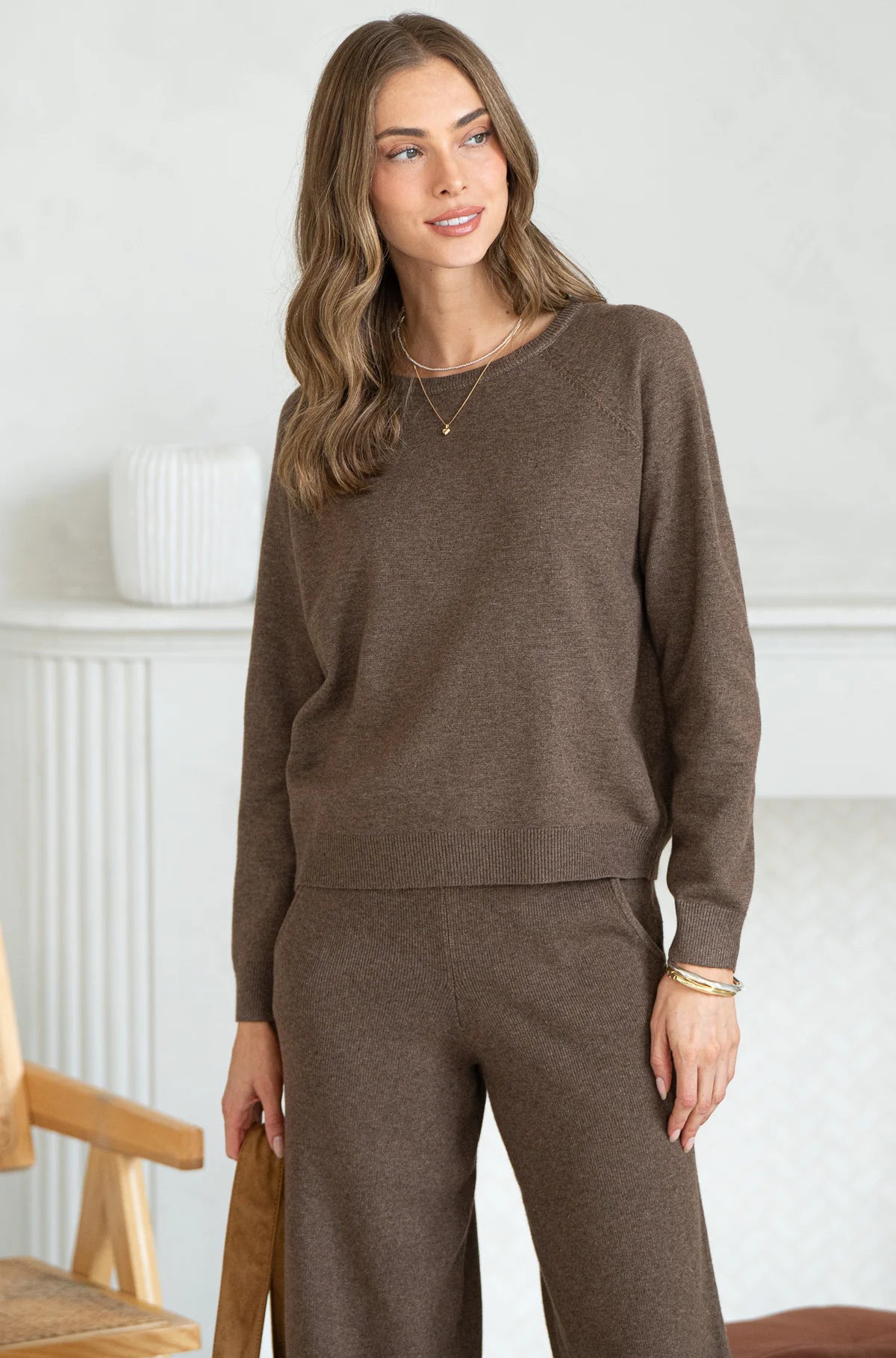 Pink Martini  Lita Raglan Sweater | Brown