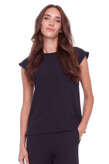 Up! Vegan Silk Cap Sleeve Top | Black