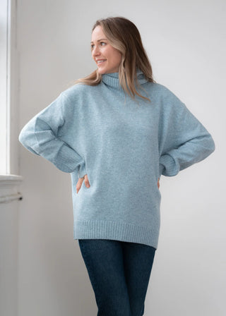 Echo Verde Dog Walker Chunky Cowl Sweater | Blue, Denim, Forest, Fawn Bronze, Rose, Light Grey, Green, Azure Blue,