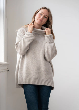 Echo Verde Dog Walker Chunky Cowl Sweater | Blue, Denim, Forest, Fawn Bronze, Rose, Light Grey, Green, Azure Blue,