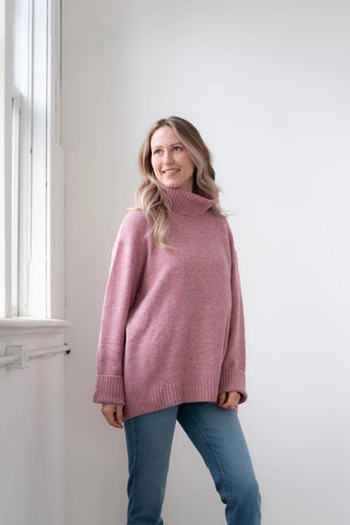Echo Verde Dog Walker Chunky Cowl Sweater | Blue, Denim, Forest, Fawn Bronze, Rose, Light Grey, Green, Azure Blue,