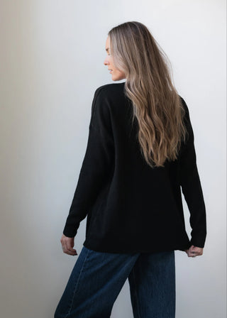 Echo Verde The Chalet Crew Sweater | Black, Oxblood + Violicious