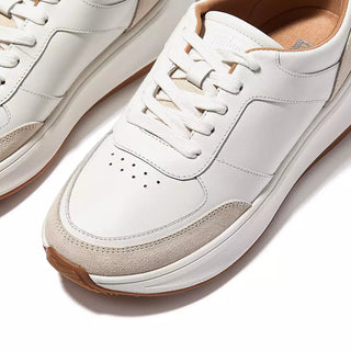 Fit Flop Leather/Suede Flatform Sneakers | Urban White