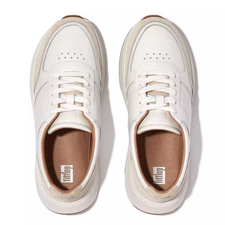 Fit Flop Leather/Suede Flatform Sneakers | Urban White