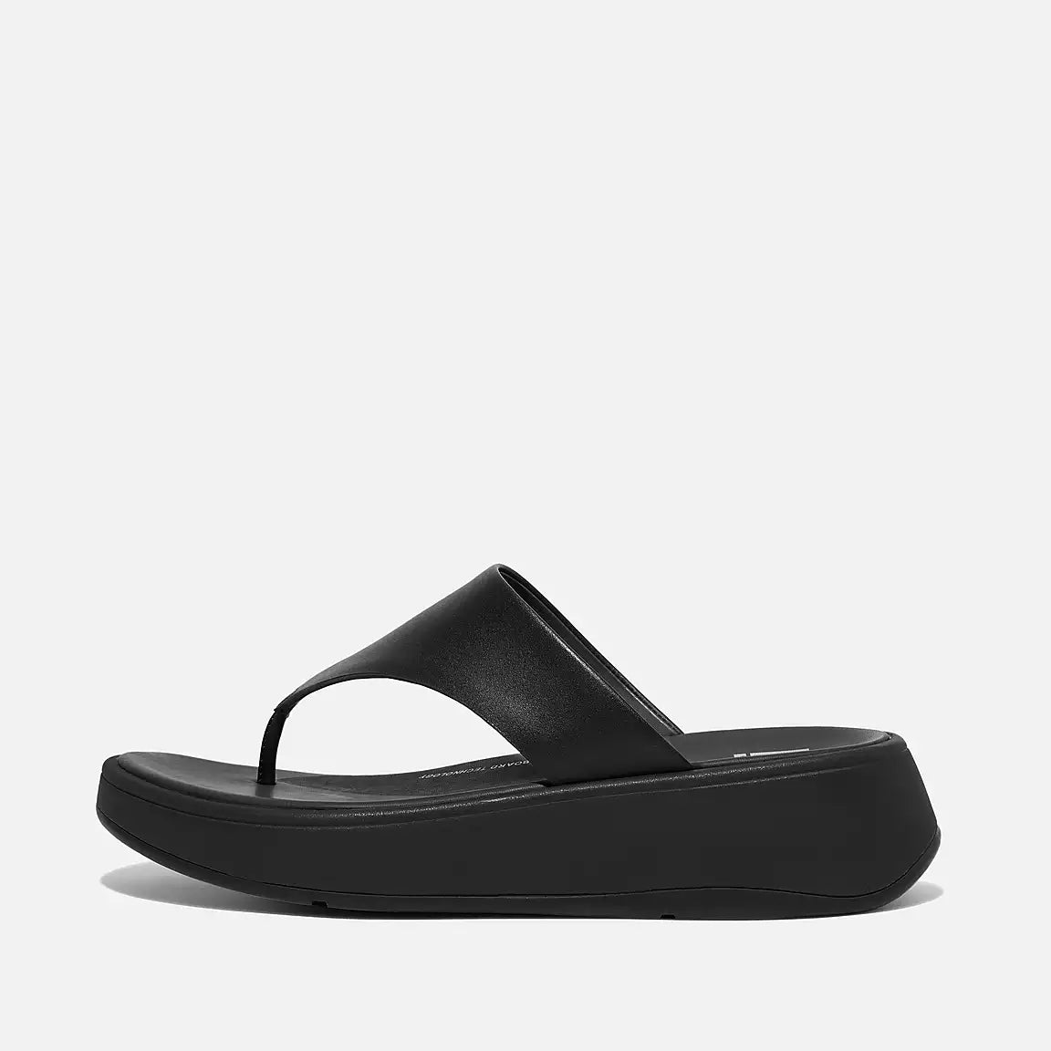 Fit Flop F-MODE Leather Flatform Toe-Post Sandals | Black