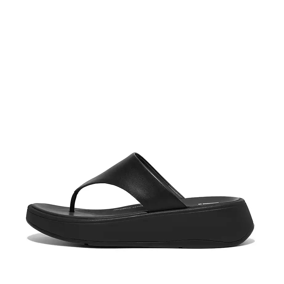 Fitflop F Mode Leather Flatform Toe Post Sandals Black Fancy That The Roundstone