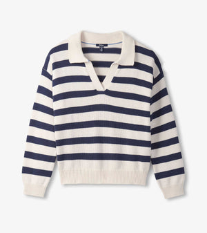 Hatley Jonny Collar Sweater | Navy Stripe