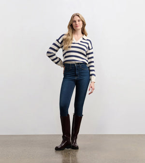 Hatley Jonny Collar Sweater | Navy Stripe