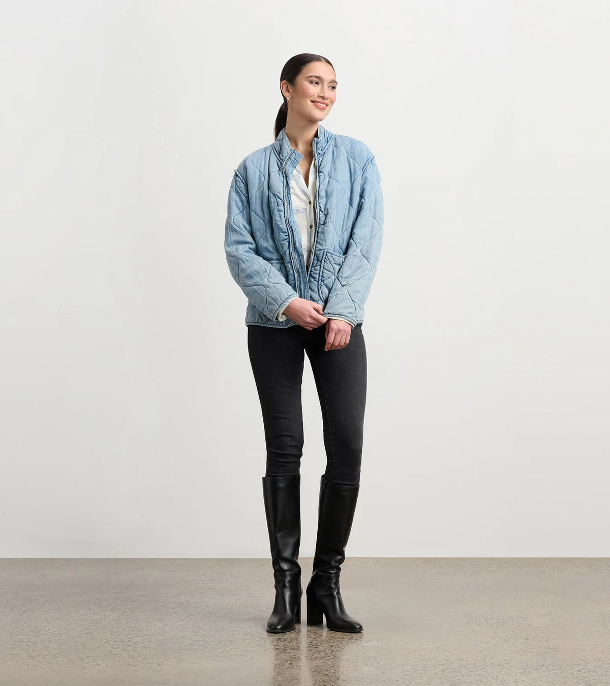 Hatley Quilted Tencel Jacket | Blue