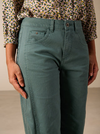 Nile Barrel-Leg Trousers | Sea Green