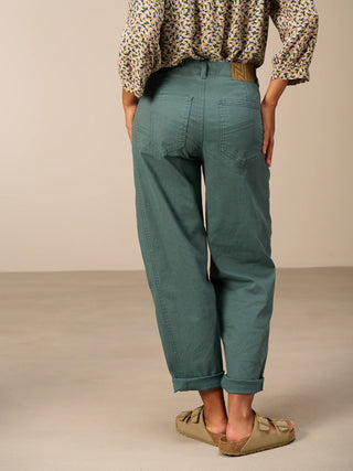 Nile Barrel-Leg Trousers | Sea Green