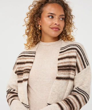 Esqualo Long Cardigan | Biscuit Melange