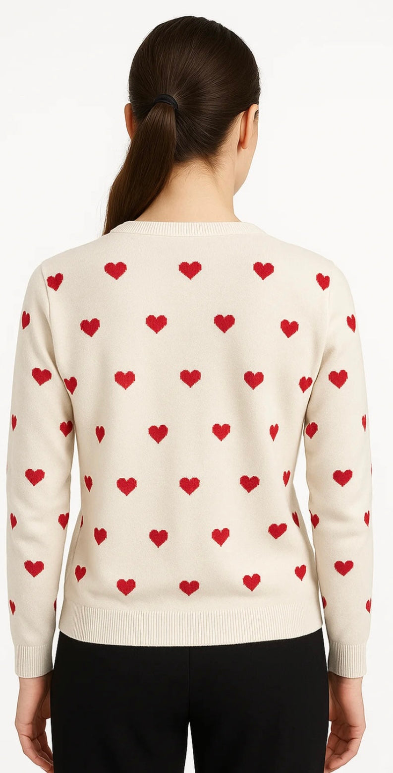 Canada Knitwear Falling Hearts Sweater | Natural