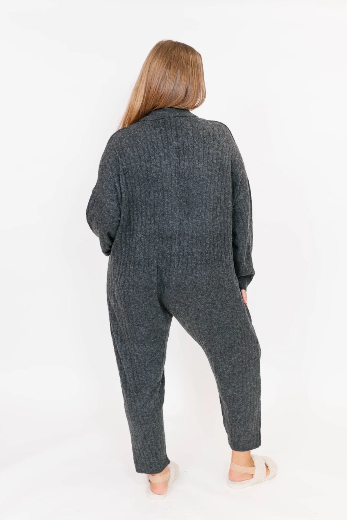Smash & Tess Florence Cable Knit Romper | Charcoal