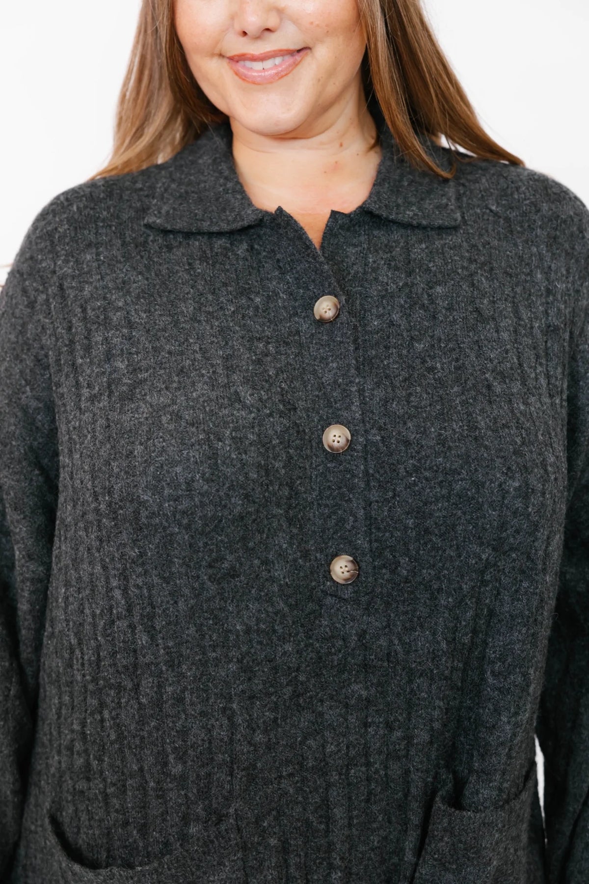 Smash & Tess Florence Cable Knit Romper | Charcoal