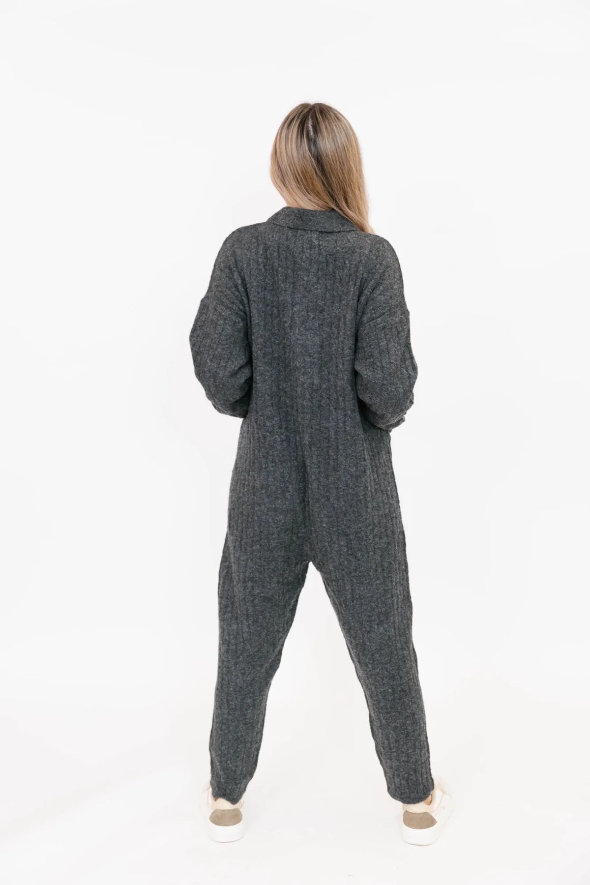 Smash & Tess Florence Cable Knit Romper | Charcoal