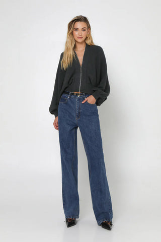 Madison The Label Finn Knit Cardigan | Charcoal