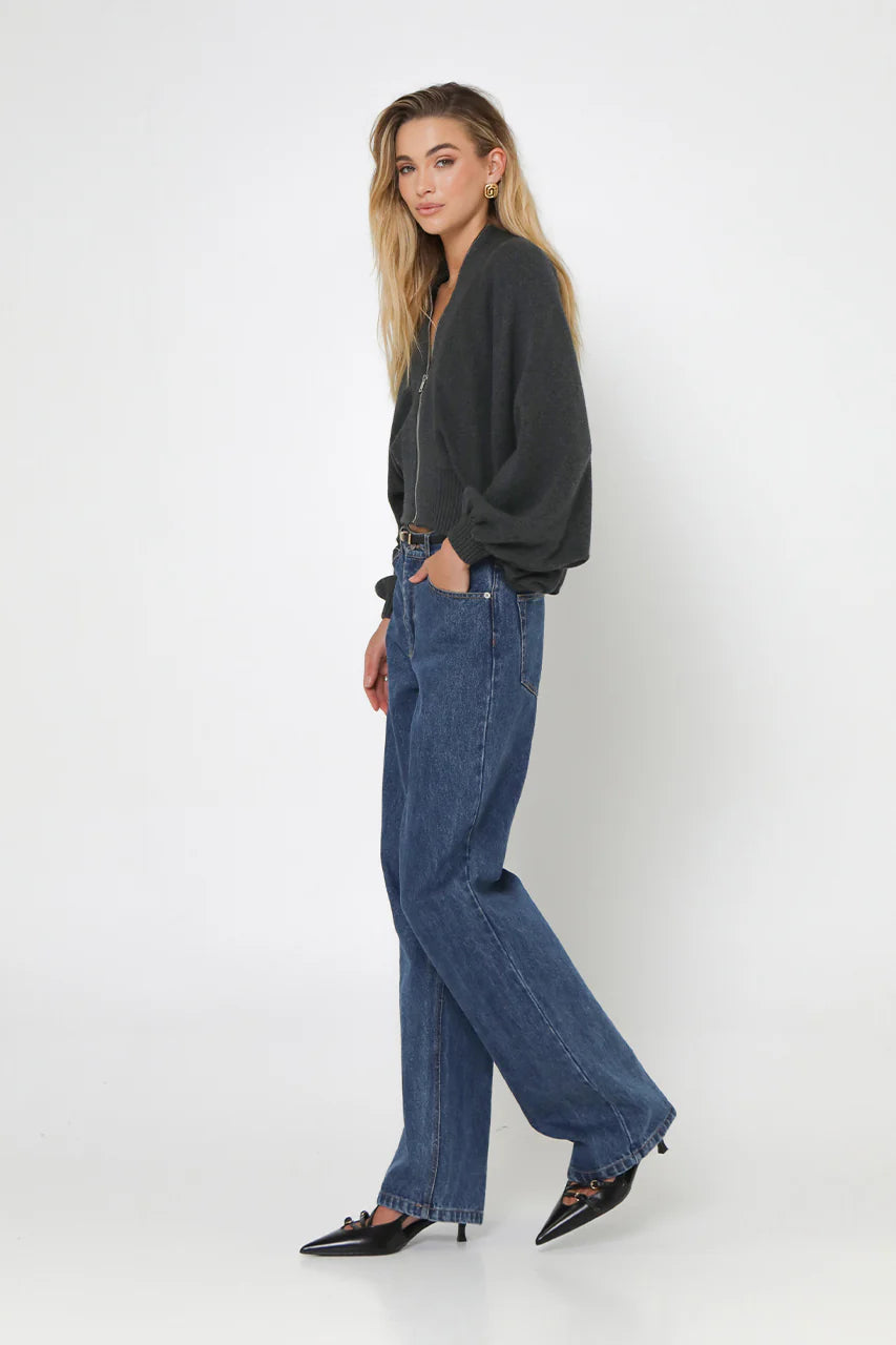 Madison The Label Finn Knit Cardigan | Charcoal