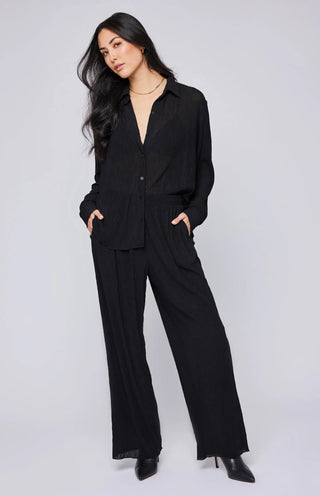 Gentle Fawn Rachelle Pant | Black + Cream Texture