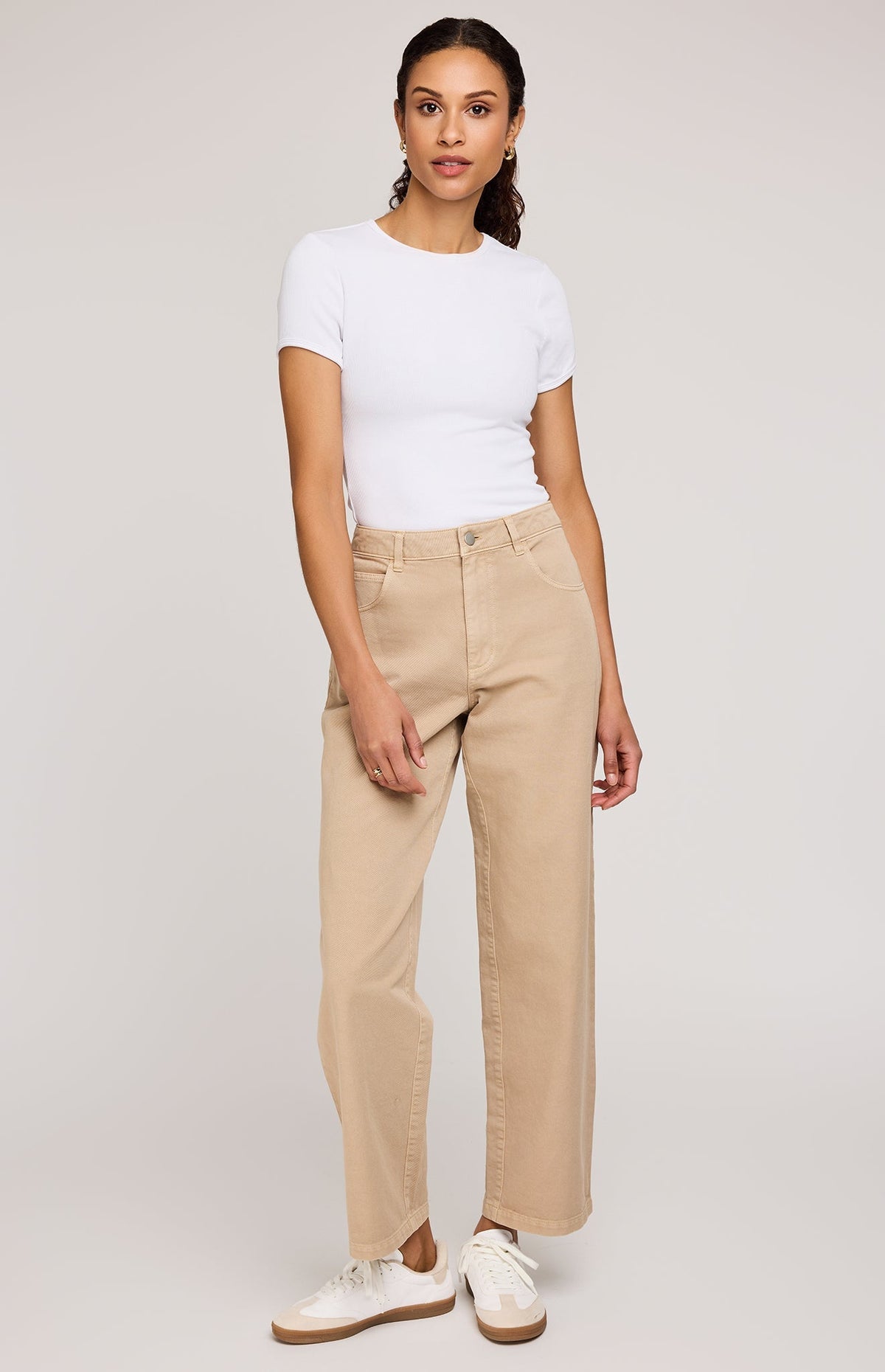 Gentle Fawn Shania Ribbed Shirt | White + Black/White