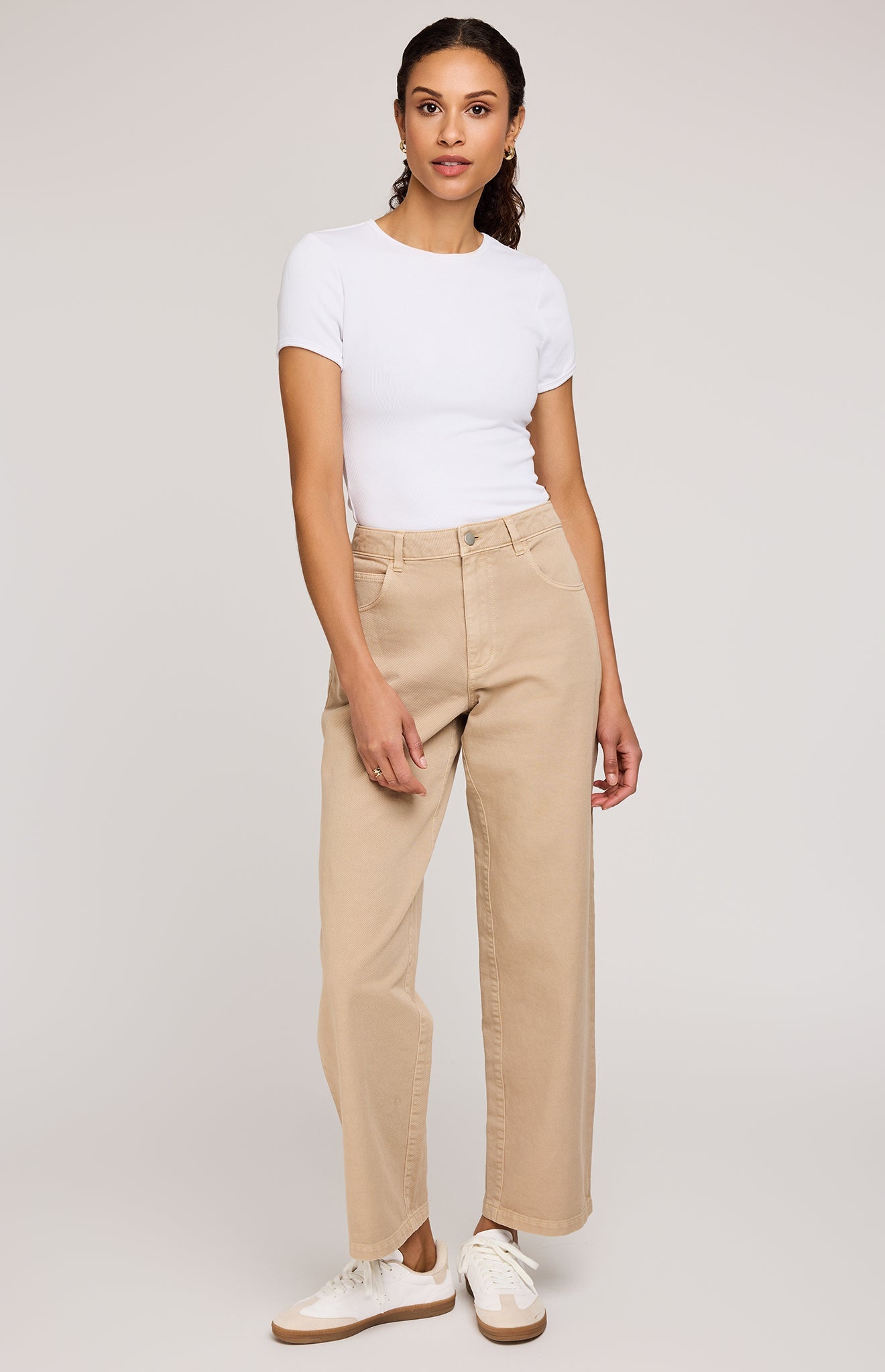 Gentle Fawn Shania Ribbed Shirt | White + Black/White