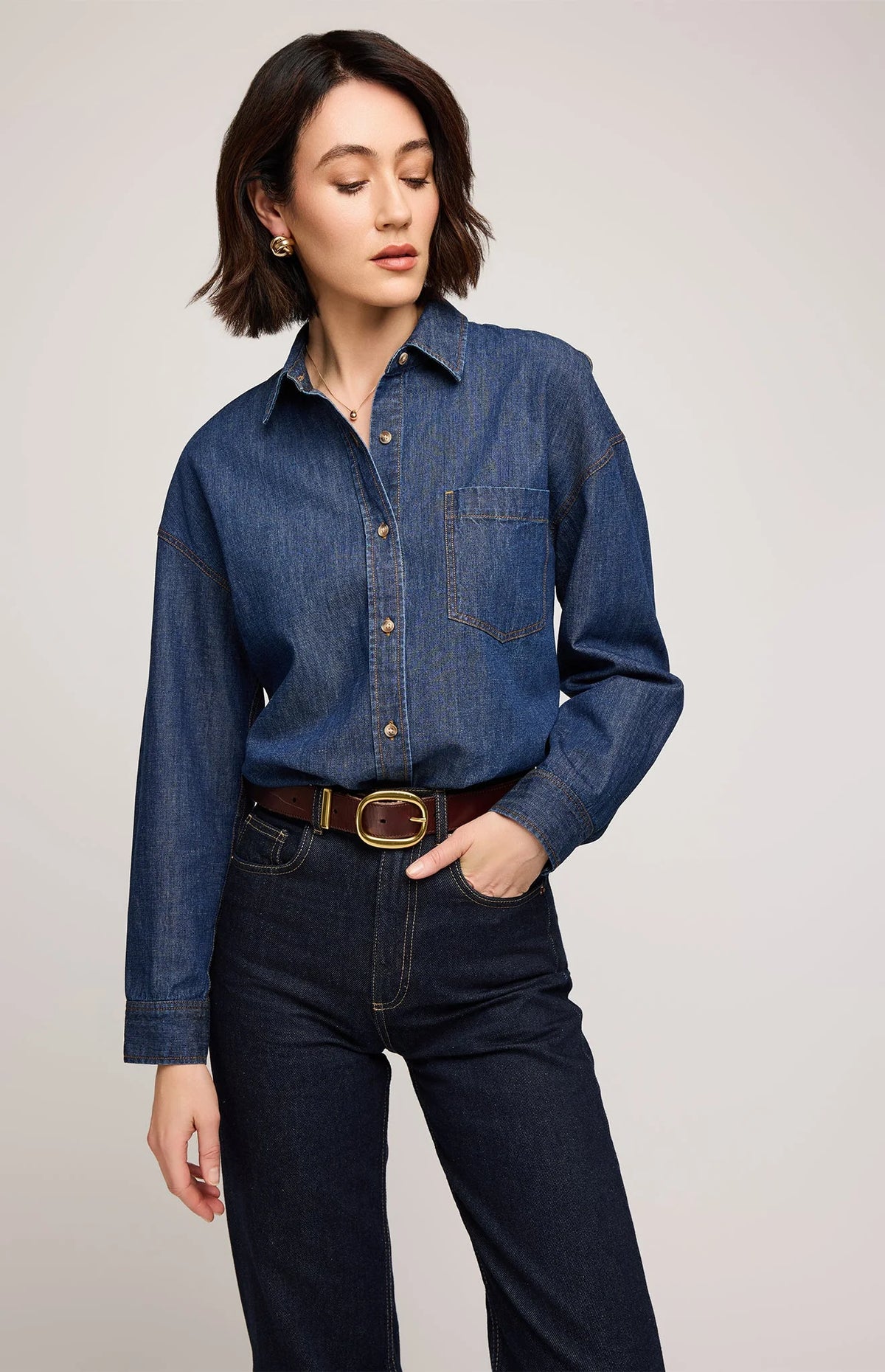 Gentle Fawn Whitney Denim Button Down Shirt | Dark Wash