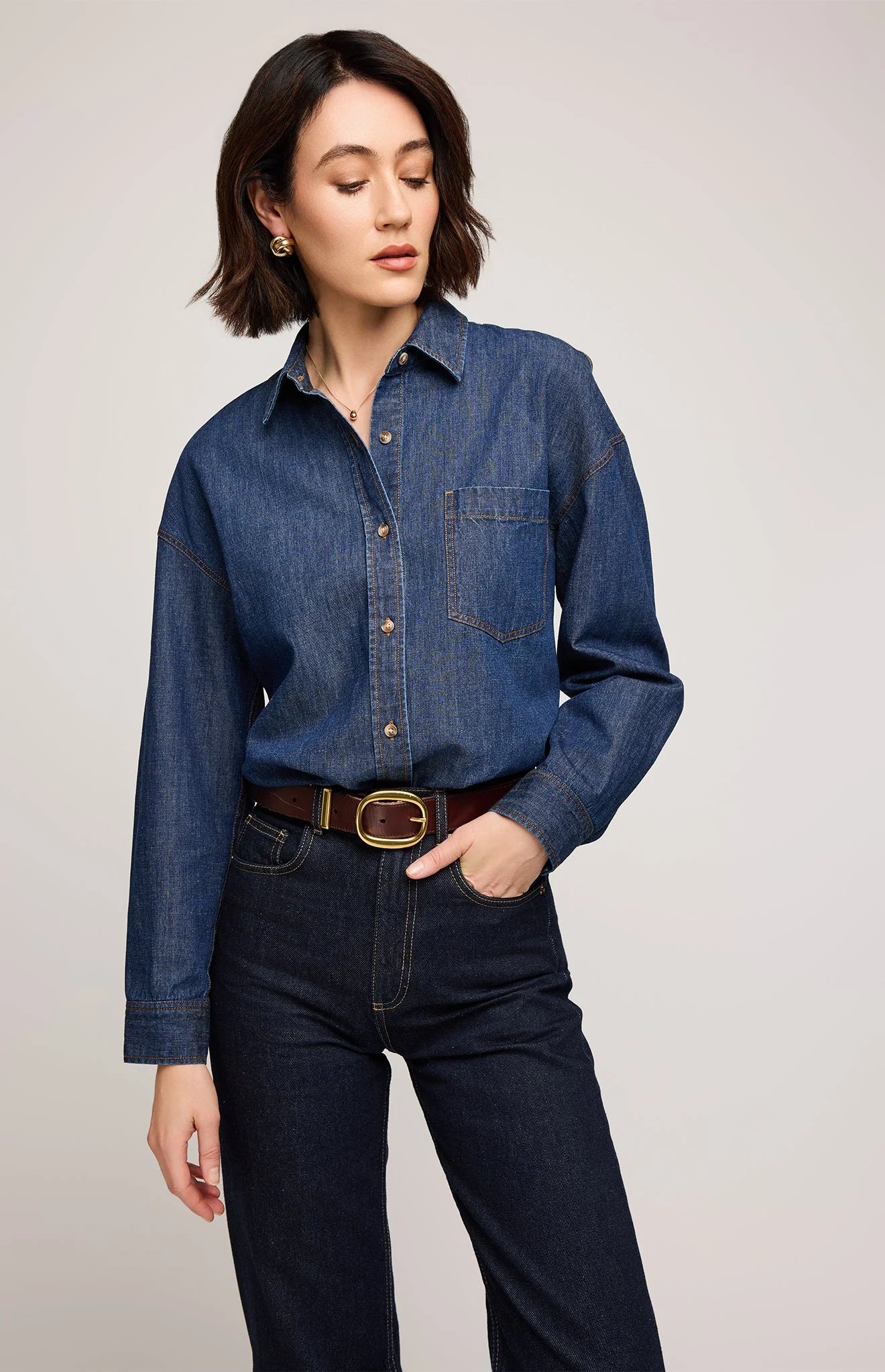 Gentle Fawn Whitney Denim Button Down Shirt | Dark Wash
