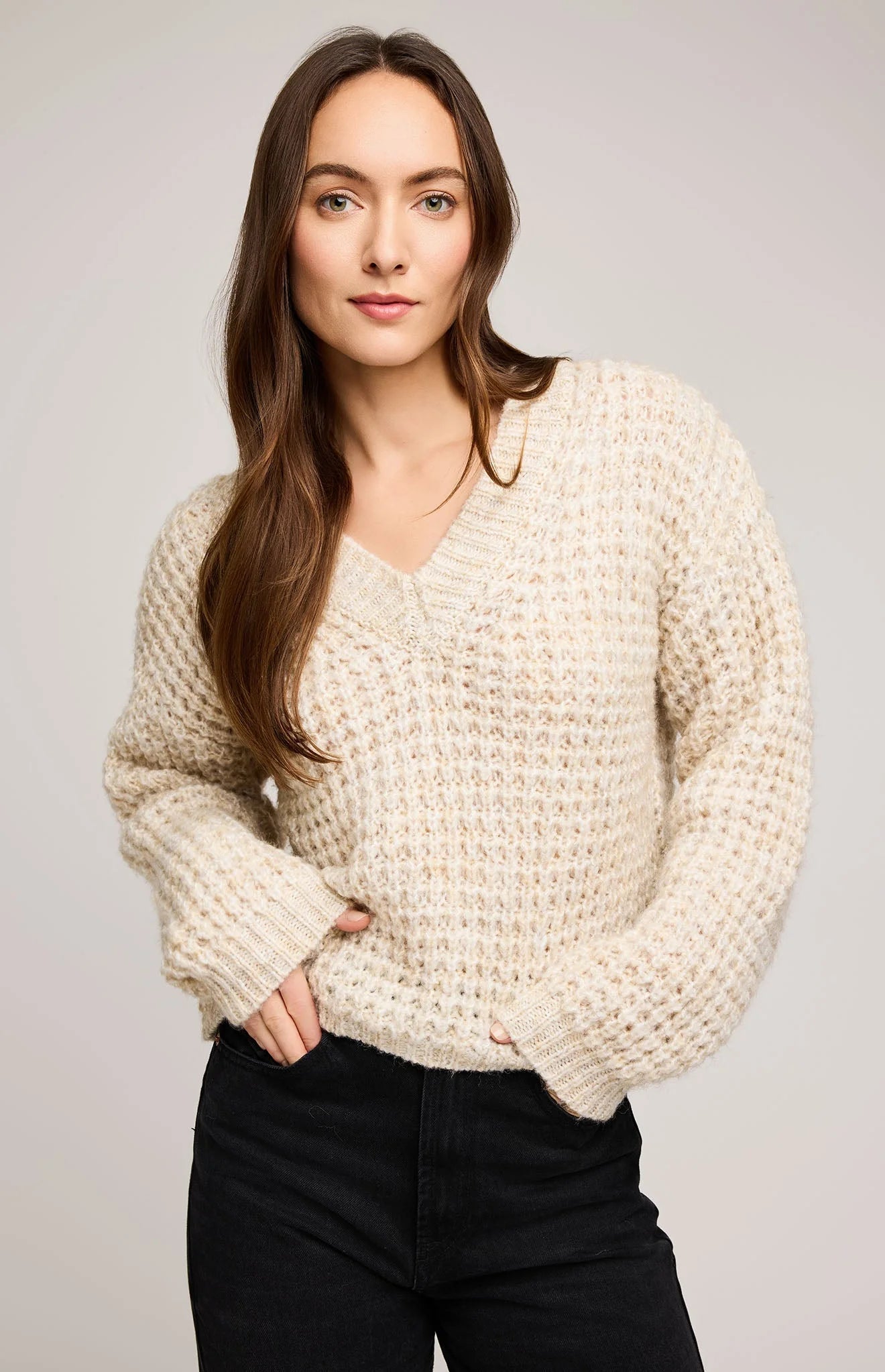 Gentle Fawn Willow V-Neck Sweater | Heather Oat