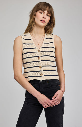 Gentle Fawn Marian Vest Top | Navy Stripe