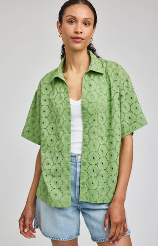 Gentle Fawn Louisa Eyelet Button Down Shirt | Jade