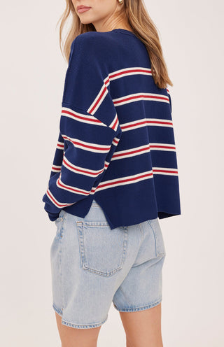 Gentle Fawn Echo Stripe Sweater | Navy