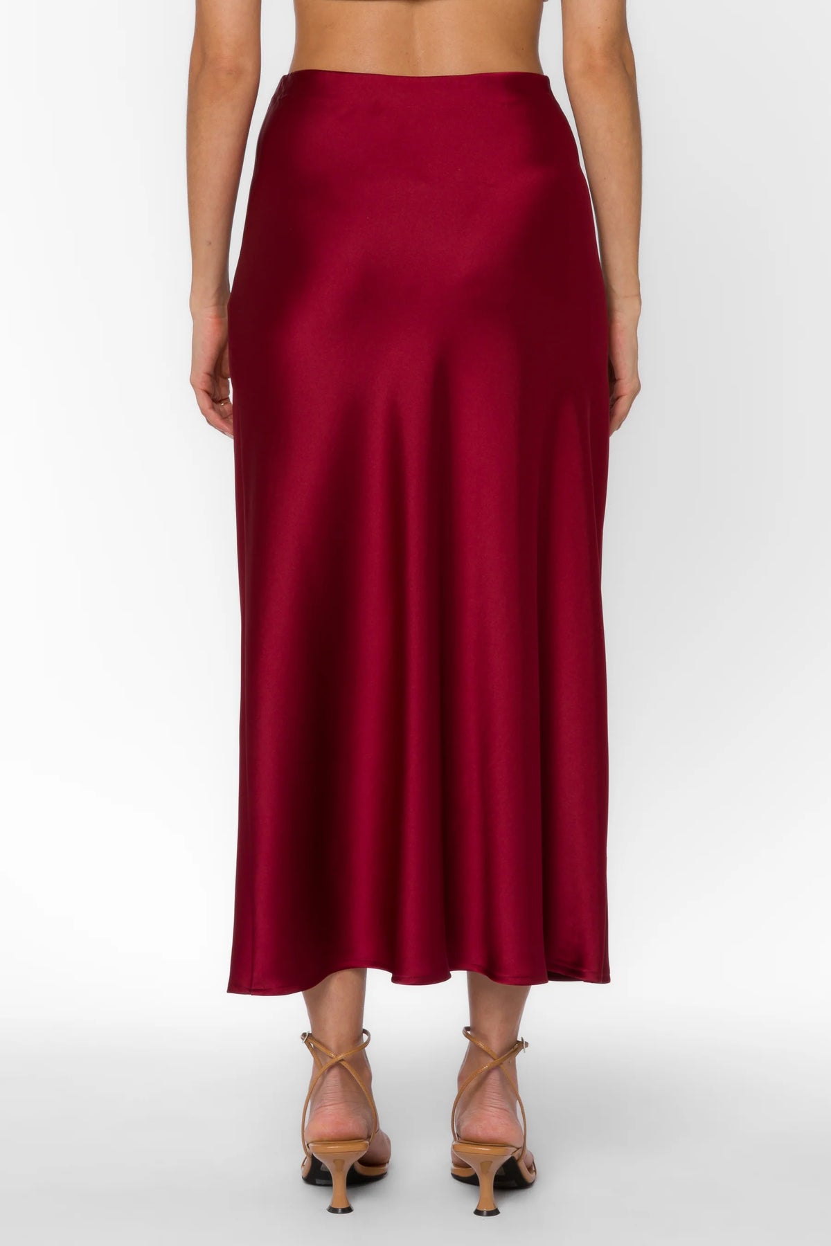 Velvet Heart Gypsy Satin Skirt | Crimson