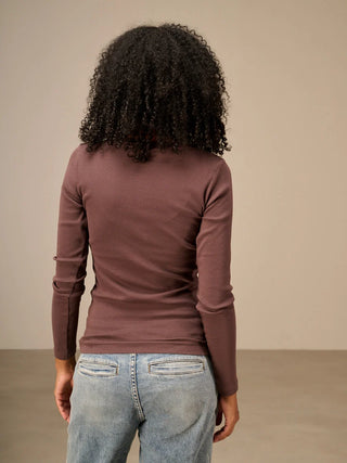 Nile Long Sleeve Shirt | Espresso + Greige