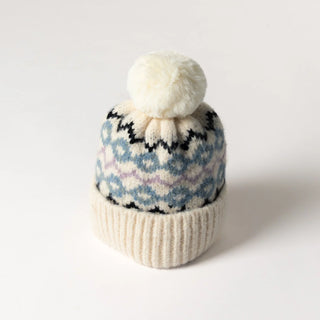 Lyla & Luxe Faux Fur Pom Pom Hat | White Diamond