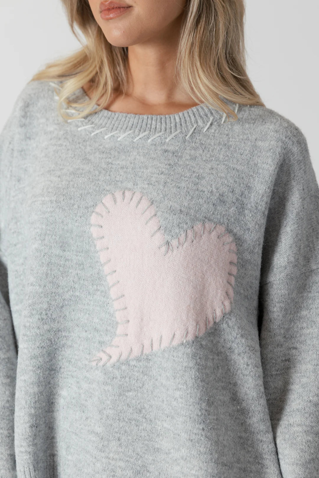 Gray heart sweater discount