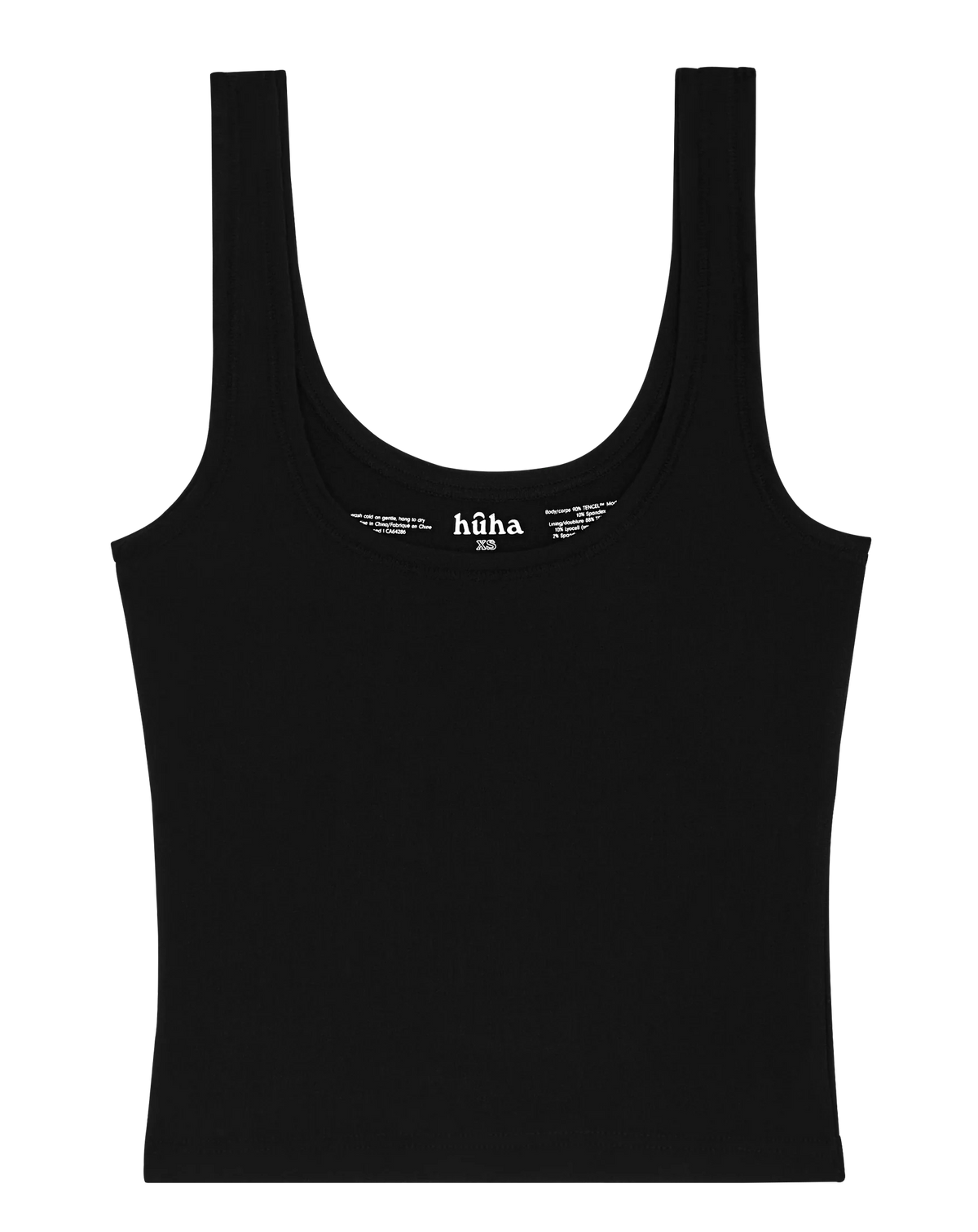 Huha Sporty Crop Tank | Black + Grey