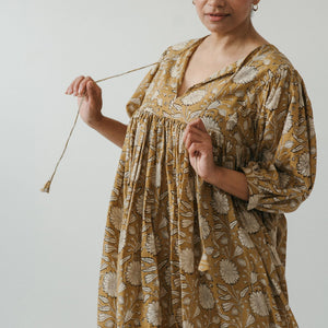 Pokoloko Mira Midi Dress | Blue + Gold