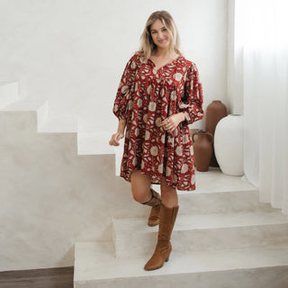 Pokoloko Mira Mini Dress | Red, Blue, Black