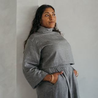 Pokoloko City Collection High Neck Blouse | Grey