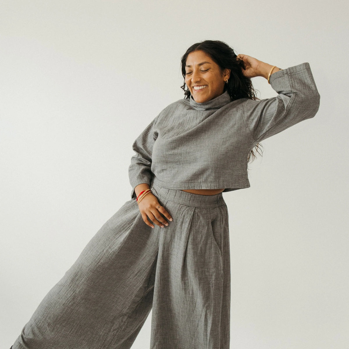 Pokoloko City Collection High Neck Blouse | Grey