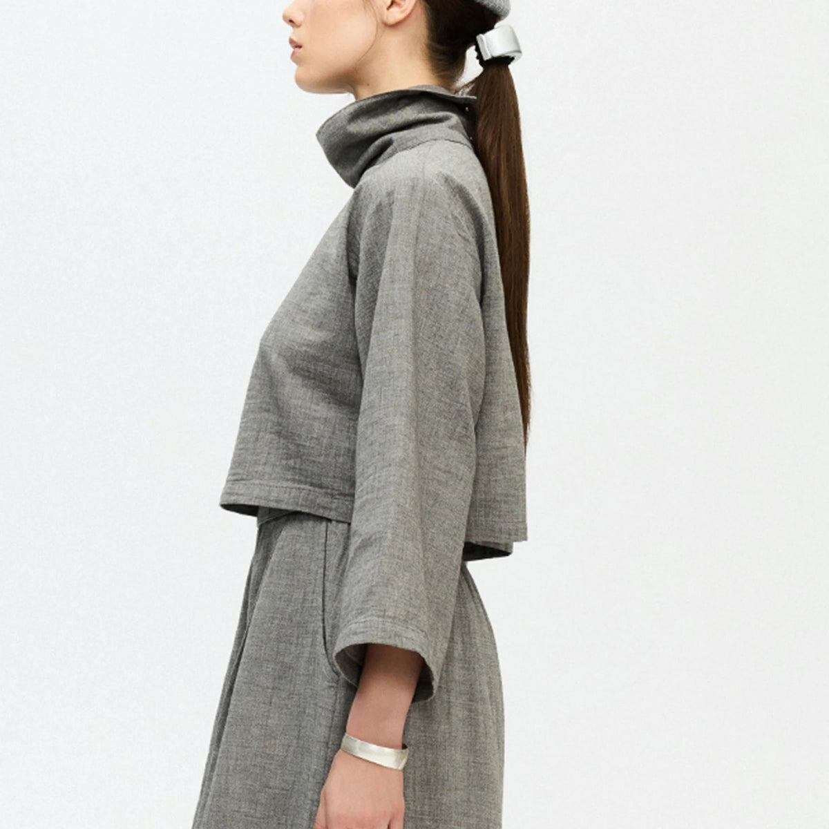 Pokoloko City Collection High Neck Blouse | Grey