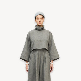 Pokoloko City Collection High Neck Blouse | Grey