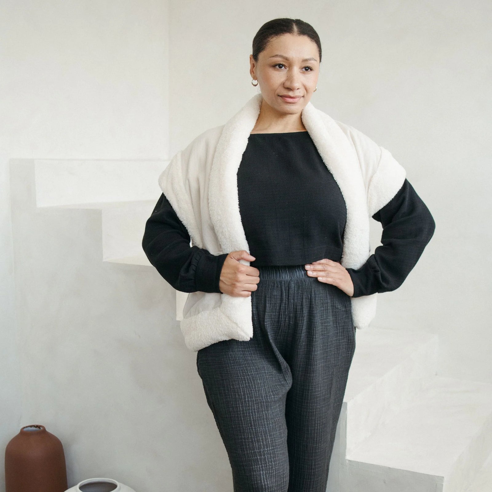 Pokoloko Herringbone Sherpa Vest