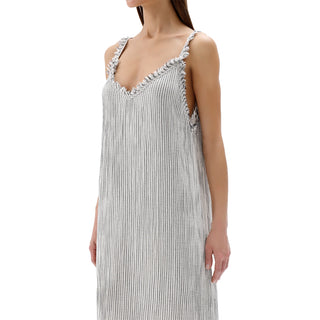 Pokoloko Crinkle Cotton Strappy Dress | Stripe
