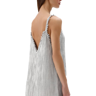Pokoloko Crinkle Cotton Strappy Dress | Stripe