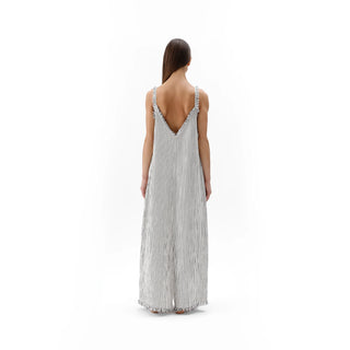 Pokoloko Crinkle Cotton Strappy Dress | Stripe
