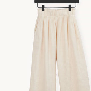Pokoloko Crinkle Palazzo Pant | Black, Cream, Denim